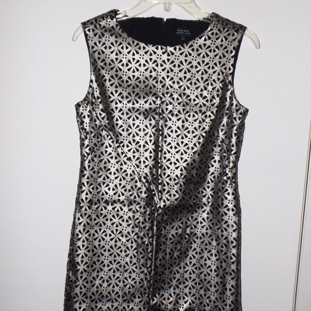 Faux leather Tahari dress Size 4 (#EV1675)